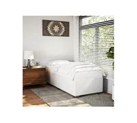 vidaXL Cadre de lit sans matelas rembourré similicuir Blanc 90x190 cm