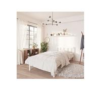vidaXL Cadre de lit Blanc Bois de pin massif 90x190 cm Simple 810048