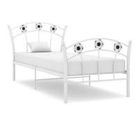 Cadre de lit sans matelas blanc métal 90x200 cm Blanc G