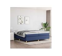 Cadre de lit sans matelas bleu 200x200 cm tissu3120991