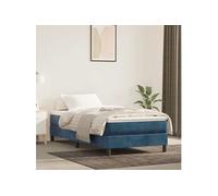 Cadre de lit sans matelas bleu foncé 80x200 cm velours