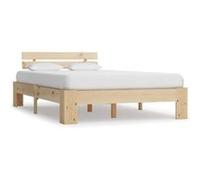 Cadre De Lit Bois De Pin Massif 120 X 200 Cm Marron