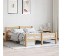 Cadre de lit sans matelas bois de pin massif 120x200 cm Marron G
