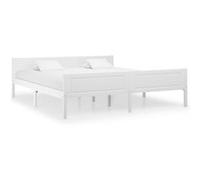 vidaXL Cadre de Lit Sommier à Lattes Lit Double Adulte Cadre à Lattes sur Pied Chambre à Coucher Intérieur Blanc 180x200 cm Bois de Pin Massif