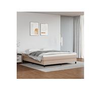 Cadre de lit sans matelas cappuccino 180x200 cm similicuir