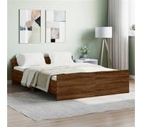 vidaXL Cadre de lit tête de lit et pied de lit chêne brun 140x190 cm 3203788