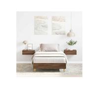 vidaXL Cadre de lit simple 861090 – bois d'ingénierie chêne marron 90x190 cm, sans matelas