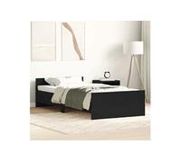 vidaXL Cadre de lit simple en bois - Finition chêne noir - Design moderne avec tête de lit/pied de lit - 90 x 200 cm