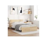 Cadre de lit sans matelas chêne sonoma 120x200 cm Marron G