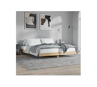 Cadre de lit sans matelas chêne sonoma 160x200 cm