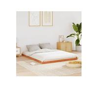 Cadre de lit sans matelas cire marron 160x200cm bois pin massif bois G