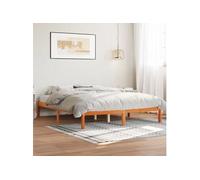 Cadre de lit sans matelas cire marron 160x200cm bois pin massif