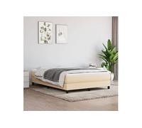 vidaXL Cadre de lit Crème 140x190 cm Tissu