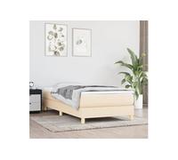 Cadre de lit sans matelas crème 90x200 cm tissu