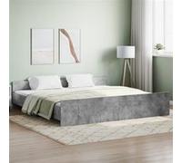 Cadre de lit sans matelas gris béton 180x200 cm Gris G