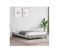 vidaXL Cadre de lit sans matelas 120x190 cm Tissu Gris clair