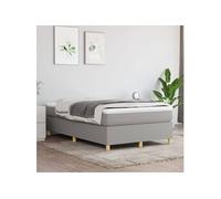 Cadre de lit sans matelas gris clair 120x200 cm tissu