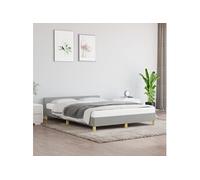 Cadre de Lit avec Tête de Lit Crème 200 x 200cm Tissu Rembourré vidaXL