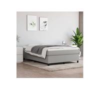 Cadre de lit sans matelas gris clair 140x190 cm tissu gris clair