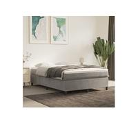 Vidaxl Cadre De Lit Gris Clair 140x190 Cm Velours Gris