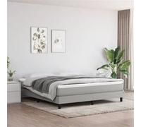 Cadre de lit sans matelas gris clair 160x200 cm tissu gris clair G