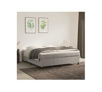 Cadre de lit sans matelas gris clair 160x200 cm velours