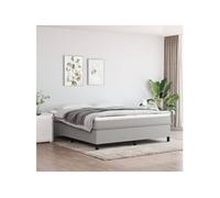 Cadre de lit sans matelas gris clair 180x200 cm tissu