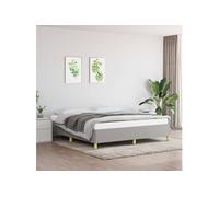 vidaXL Cadre de Lit, Lit Rembourré, Lit Double avec Sommier à Lattes, Lit Adulte de Chambre à Coucher, Moderne, Gris Clair 180x200 cm Tissu