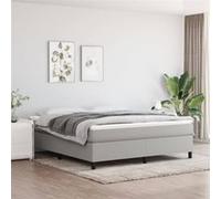 vidaXL Cadre de lit rembourré avec sommier à lattes gris clair 180x200 cm tissu