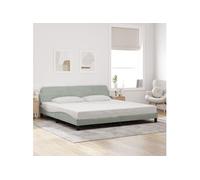 vidaXL Cadre de lit Dover Gris Clair 200x200 cm Velours
