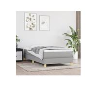 Cadre de lit sans matelas gris clair 80x200 cm tissu