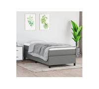 vidaXL Cadre de Lit à Ressorts, Lit Rembourré, Lit Simple, Lit Adulte, Meuble de Chambre à Coucher Intérieur, Moderne, Gris Foncé 100x200 cm Tissu