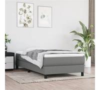 Cadre de lit sans matelas gris foncé 100x200 cm tissu gris foncé G