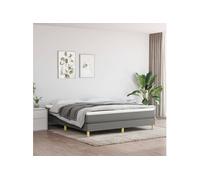 Cadre de lit sans matelas gris foncé 160x200 cm tissu