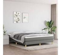 Cadre de lit sans matelas gris foncé 160x200 cm tissu gris foncé G