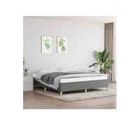 vidaXL Cadre de Lit, Lit Rembourré, Lit Double avec Sommier à Lattes, Lit Adulte de Chambre à Coucher, Moderne, Gris Foncé 3120978