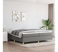 vidaXL Cadre de lit rembourré double 200x200 cm tissu gris foncé avec sommier à lattes