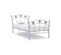 Cadre de lit sans matelas gris métal 90x200 cm