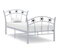 Cadre de lit sans matelas gris métal 90x200 cm gris G