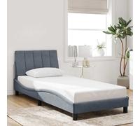 Cadre de Lit sans Matelas Hanko Rembourré Simple Bleu 80x200 cm Velours vidaXL