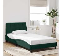 Cadre de Lit sans Matelas Hanko Rembourré Simple Bleu 80x200 cm Velours vidaXL