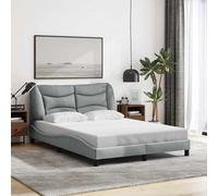 vidaXL Cadre de Lit sans Matelas Hvar, Lit Rembourré, Sommier à Lattes, Lit Double, Lit Adulte de Chambre à Coucher 3207772 Gris G