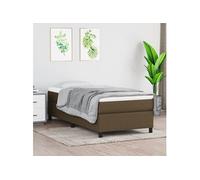 vidaXL Cadre de lit Marron foncé 90x190 cm Tissu