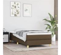 Cadre de lit sans matelas marron foncé 90x200 cm tissu Marron foncé G