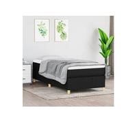 Cadre de lit sans matelas noir 100x200 cm tissu