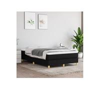Cadre de lit sans matelas noir 120x200 cm tissu