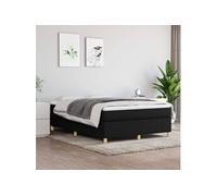 Cadre de lit sans matelas noir 140x190 cm tissu