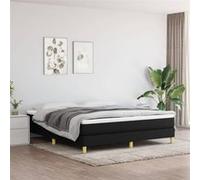 Cadre de lit sans matelas noir 160x200 cm tissu noir G