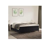 Cadre de lit sans matelas noir 160x200 cm velours