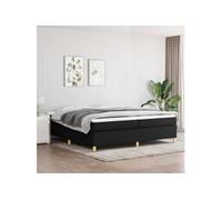 vidaXL Sommier à ressorts de lit Noir 200x200 cm Tissu3120987